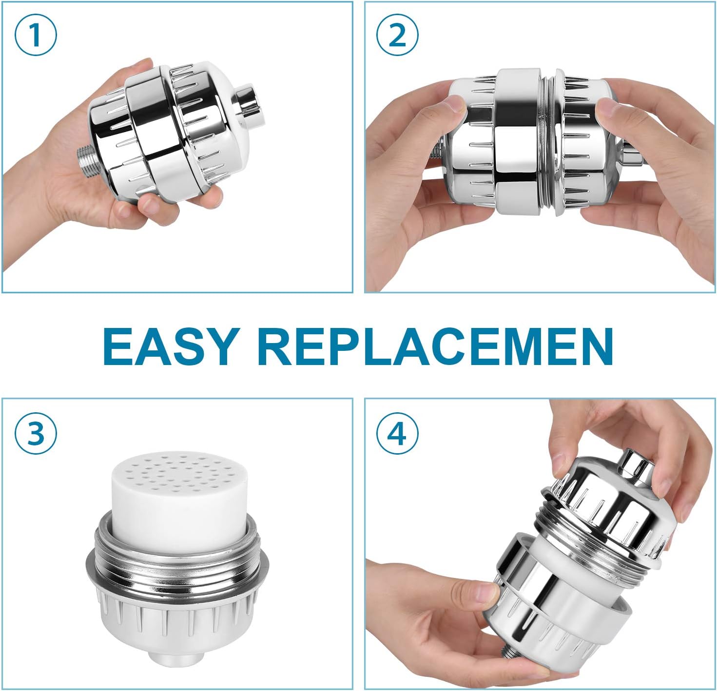 FEELSO 2 Pack 15 Stages Replacement Filters for Hard Water(Applicable to DL1 )